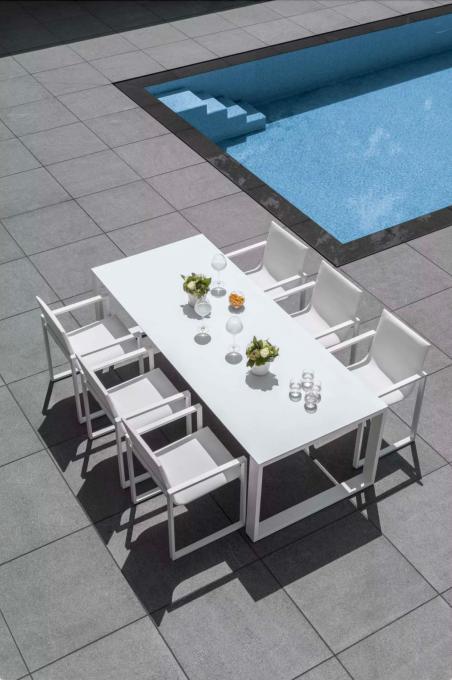 Table de jardin en aluminium - FERMO avec plateau en céramique 200CM