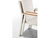 Ensemble repas extensible en aluminium et en teck - NOFFY BEIGE 10PLACES