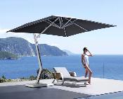 Parasol luxe déporté 3 x 3 m gris - AILY design by Pininfarina