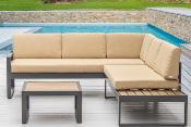 Salon de jardin en aluminium et polywood - GIPSY GRIS