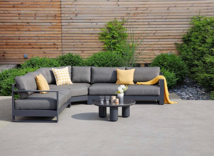 Salon de jardin moderne modulable aluminium haut de gamme - IRIS MINI NOIR