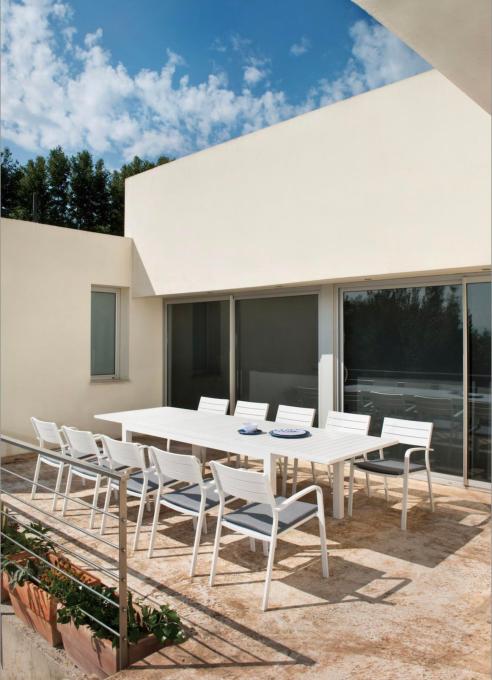 Table extensible extérieur en aluminium - FILLY BLANC