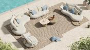 Salon de jardin modulable luxe design en aluminium 7 places -  ELYO XL