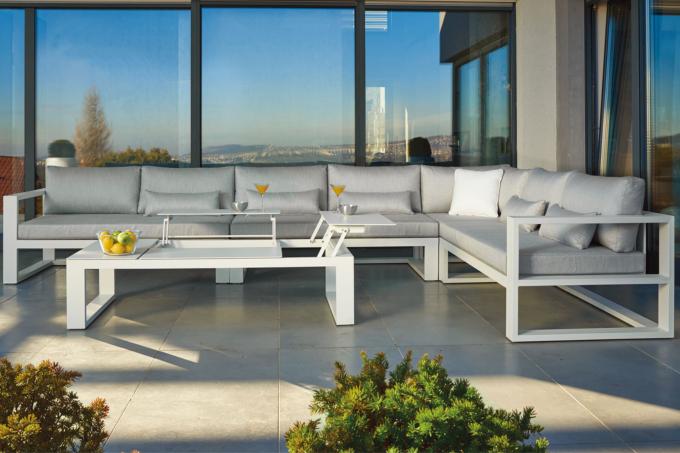 Grand Salon jardin d'angle luxe - FERMO CHIC