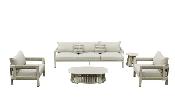 Salon de jardin design en aluminium et corde 5places - MILAN