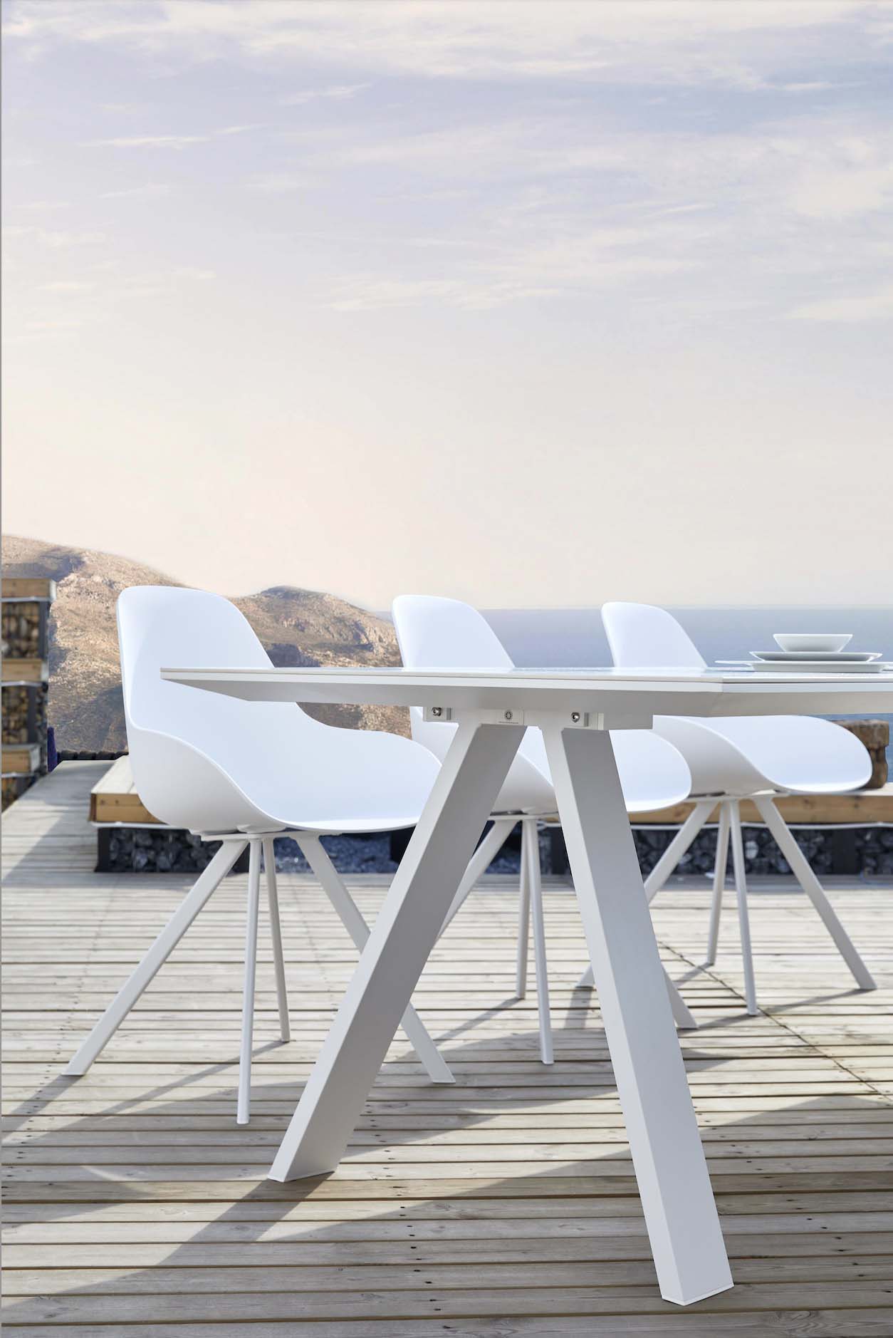 Table pliante intérieur et/ou extérieur - Blanc- Table modulaire