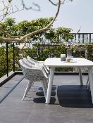 Table repas de jardin moderne en aluminium -  avec plateau en céramique - LARA
