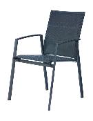 Fauteuil empilable en aluminium rembourré - TOMY (lot de 6)