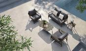 Mobilier de jardin de luxe design en teck massif 4 places  - COME