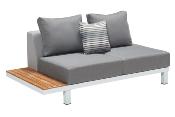 Canapé de jardin d'angle en aluminium et en teck - ORSY COSY