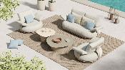 Salon de jardin modulable luxe design en aluminium 4 places -  ELYO