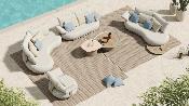 Salon de jardin modulable luxe design en aluminium 7 places -  ELYO XL