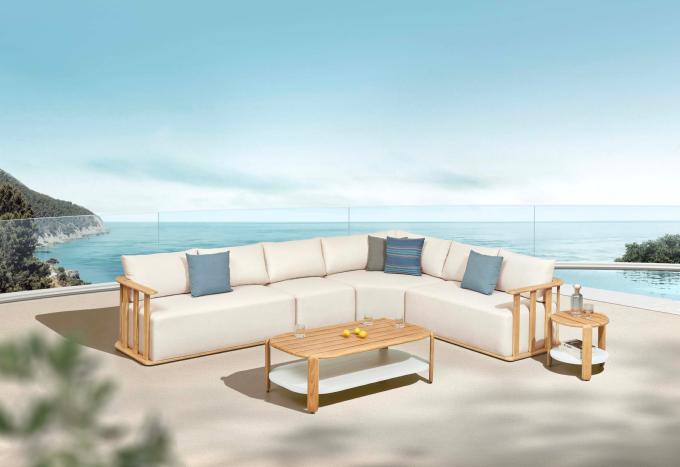 Salon de jardin haut de gamme en teck massif - ROMA ANGLE