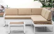 Salon de jardin en aluminium et polywood - GIPSY BLANC