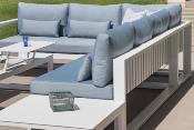 Salon jardin d'angle luxe en aluminium - FERMO