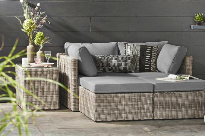 Salon De Jardin Modulable Resine Tressee Jade Gris Beige