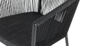 Fauteuils de restaurant extérieur en aluminium et corde - SARIGO