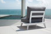 Grand canapé de jardin design en aluminium - TINY BLANC