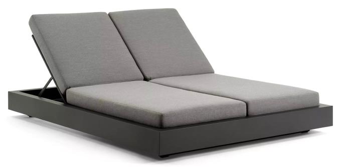 Lit de piscine double luxe en aluminium - FERMO BED NOIR
