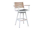 Table en aluminium et teck avec 6 fauteuils - YORK BAR