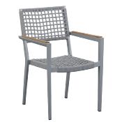 Chaises de jardin en aluminium et corde - CHAMPION GRIS