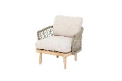 Salon de jardin design en corde tressée et bois d'acacia - FIDJI