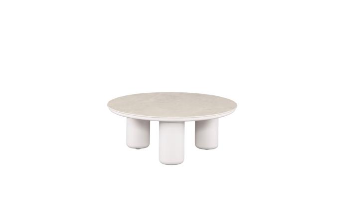 Petit table basse ronde design haut de gamme en aluminium avec plateau céramique - IRIS