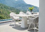 Table repas de jardin haut de gamme en aluminium -  avec plateau en céramique MILO