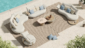 Salon de jardin modulable luxe design en aluminium 7 places -  ELYO XL