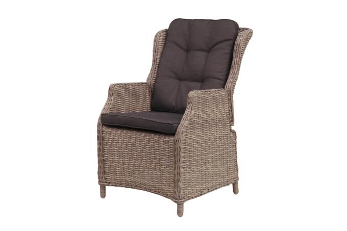 Fauteuil inclinable résine tressée ronde ALEX - lot de 2