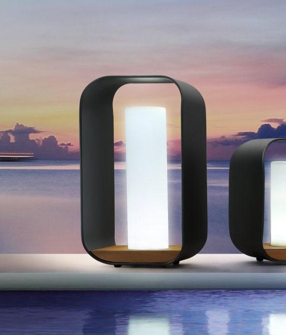 Lampe Design d'extérieur sans fil design pininfarina - ONDA NOIR TAILLE M