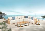 Salon de jardin haut de gamme en teck massif - ROMA ANGLE