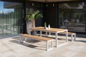 Banc de jardin en aluminium et en teck - FERMO