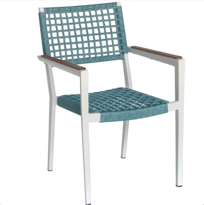 Lot de 4 chaises de restaurant extérieur en aluminium - CHAMPION BLEU