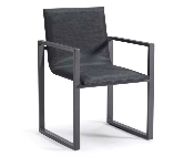 Chaise de jardin design en aluminium - FERMO noir (lot de 2) 