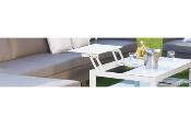 Table basse de jardin relevable en aluminium blanc - JELLY