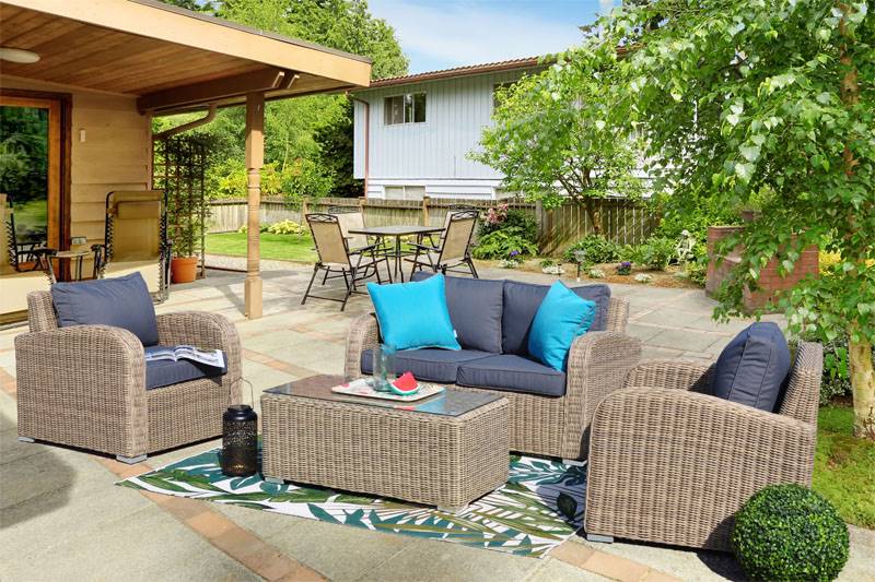 Salon en résine tressée TARA osier  Au jardin de Chloé