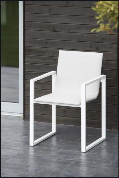 Chaise de jardin design en aluminium - COMO blanc (lot de 2) 