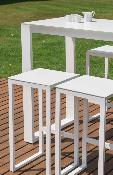 Ensemble Table Bar de jardin 6 personnes aluminium blanc - FERMO BAR