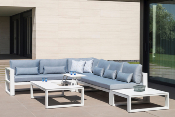 Salon jardin d'angle luxe en aluminium - FERMO