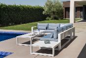 Salon jardin d'angle luxe en aluminium - FERMO