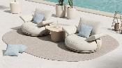 Canapé de jardin modulable luxe design en aluminium 5 places - ELYO 