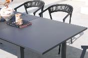 Table extensible en aluminium noir - LOU MINI