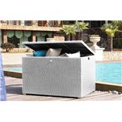Coffre de rangement en rsine tresse - YSAIS BLANC