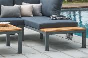 Salon de jardin d'angle en aluminium et en bois d'acacia - CARY