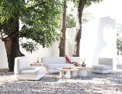 Salon de jardin haut de gamme en aluminium blanc - MA