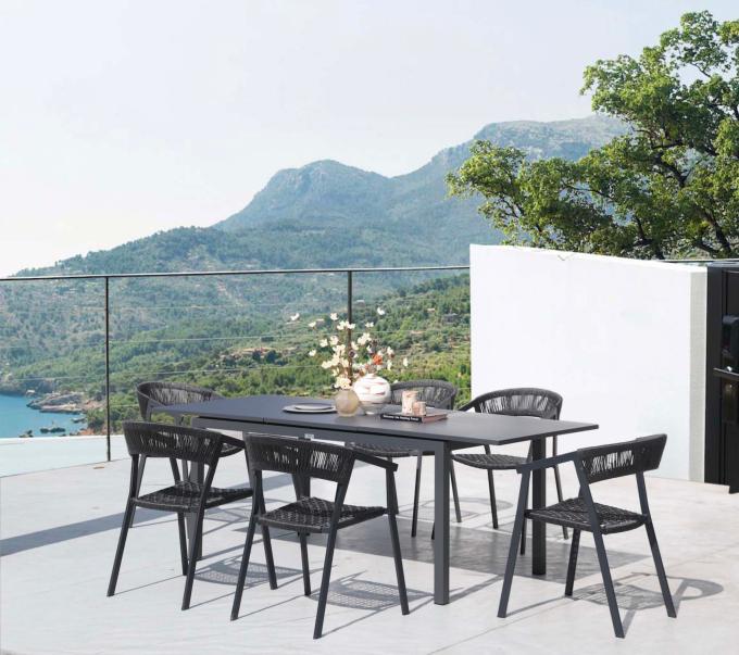 Table extensible en aluminium noir - LOU MINI