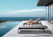 Bain de soleil en aluminium et en teck design - VISCOUNTI