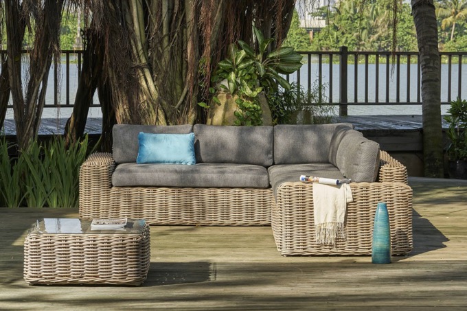 Salon de jardin résine tressée haut de gamme - JUNE CHIC OSIER