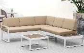 Salon de jardin en aluminium et polywood - GIPSY BLANC